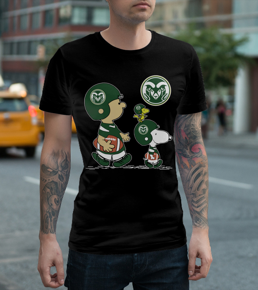 Colorado State Rams Football Helmet Characters With Mascot T-Shirt