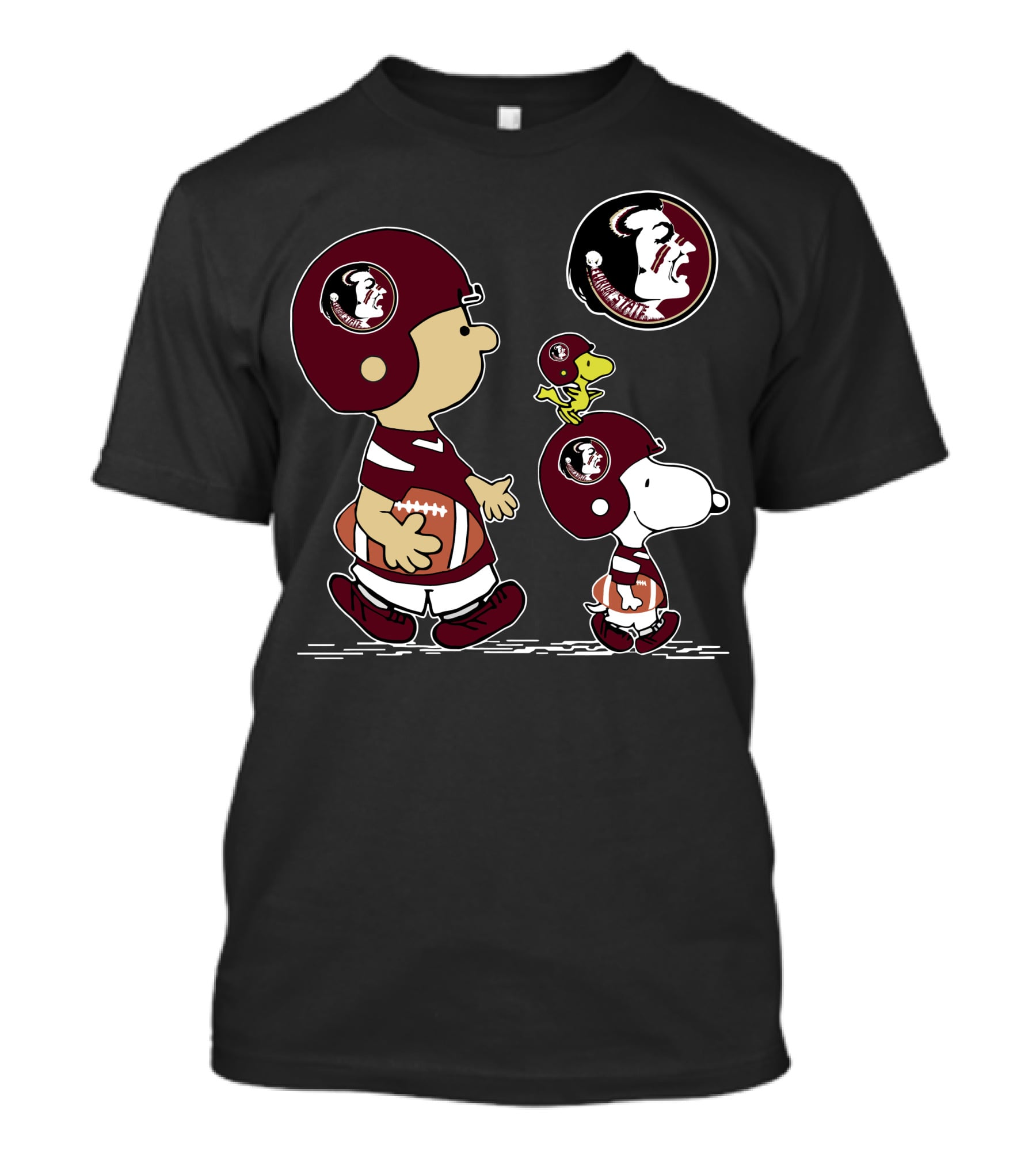 Florida State Seminoles Football Helmet Characters With Iconic Cartoon Pair In Team Helmets T-Shirt