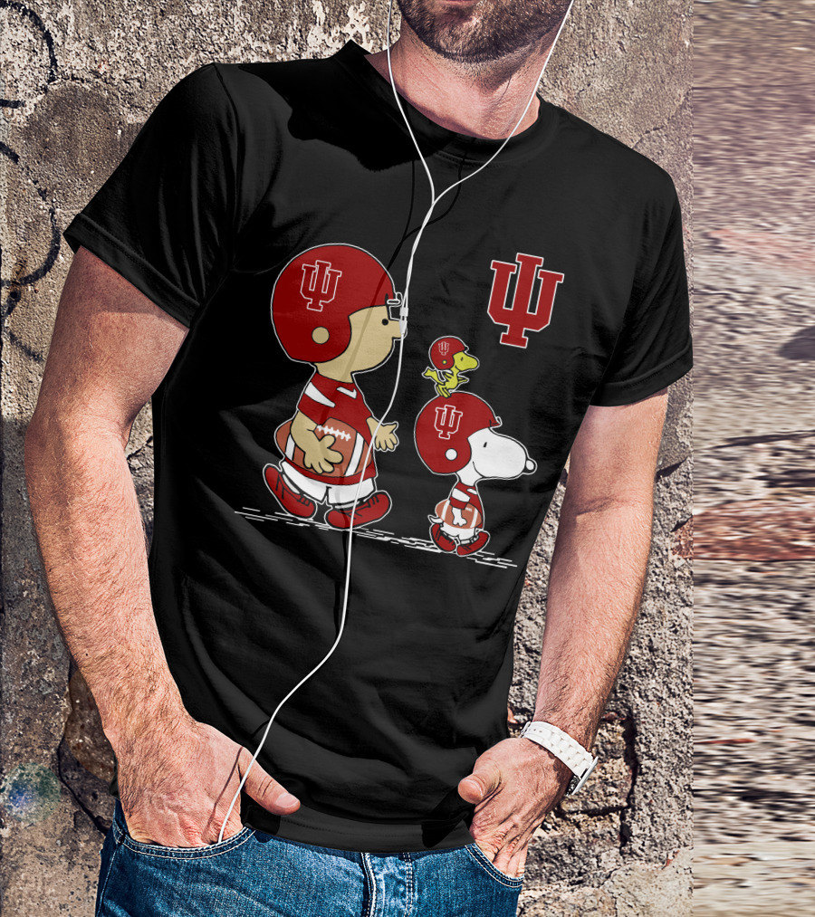Indiana Hoosiers Football Peanuts Characters IU T-Shirt