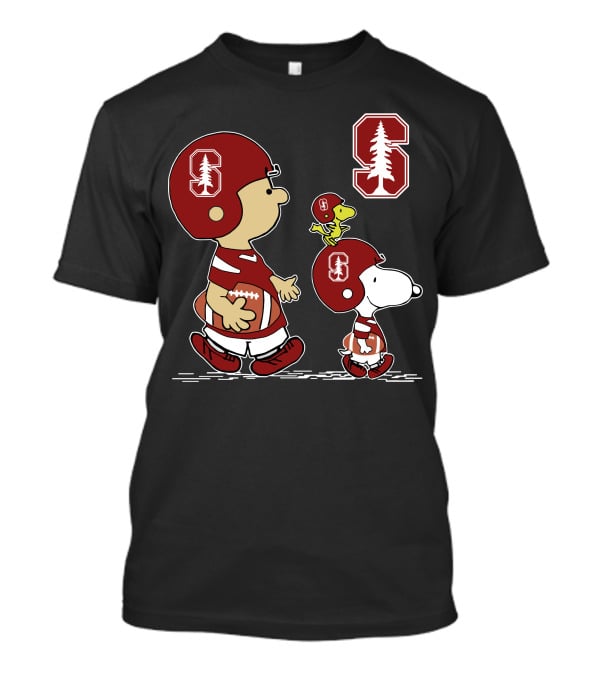 Stanford Cardinal Peanuts Football Characters With Tree T-Shirt