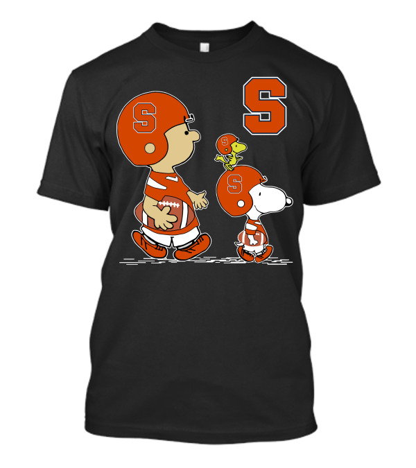 Syracuse Orange Football Peanuts Characters With Helmets T-Shirt