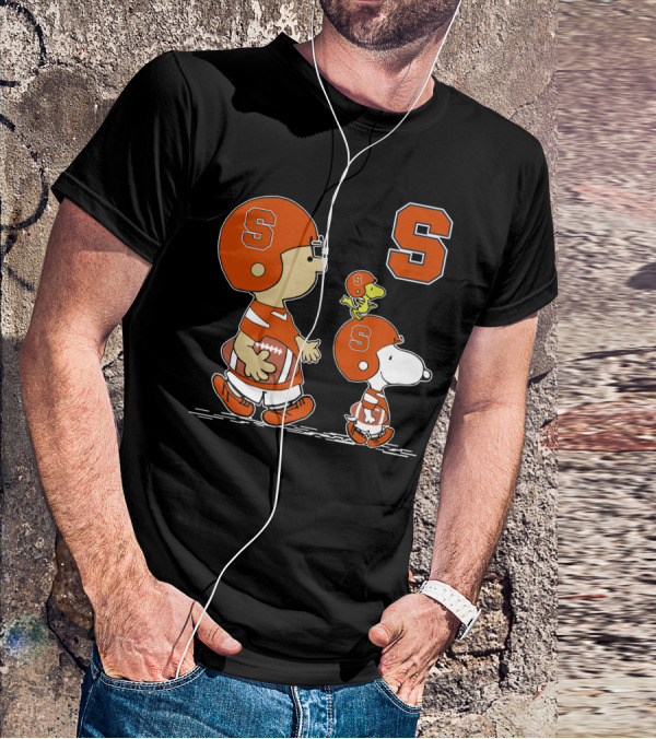 Syracuse Orange Football Peanuts Characters With Helmets T-Shirt