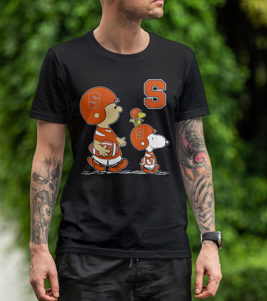 Syracuse Orange Football Peanuts Characters With Helmets T-Shirt