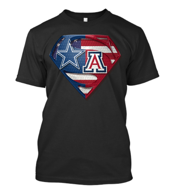 Dallas Cowboys Arizona Wildcats Superman American Flag T-Shirt
