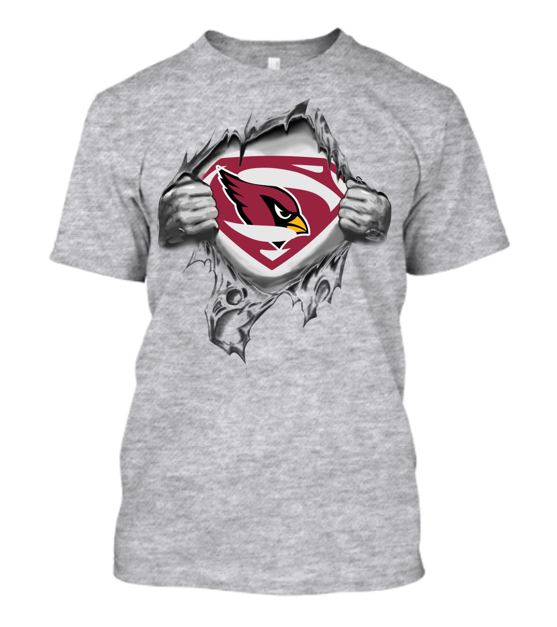 Arizona Cardinals Superman Logo Emblem Rip T-Shirt