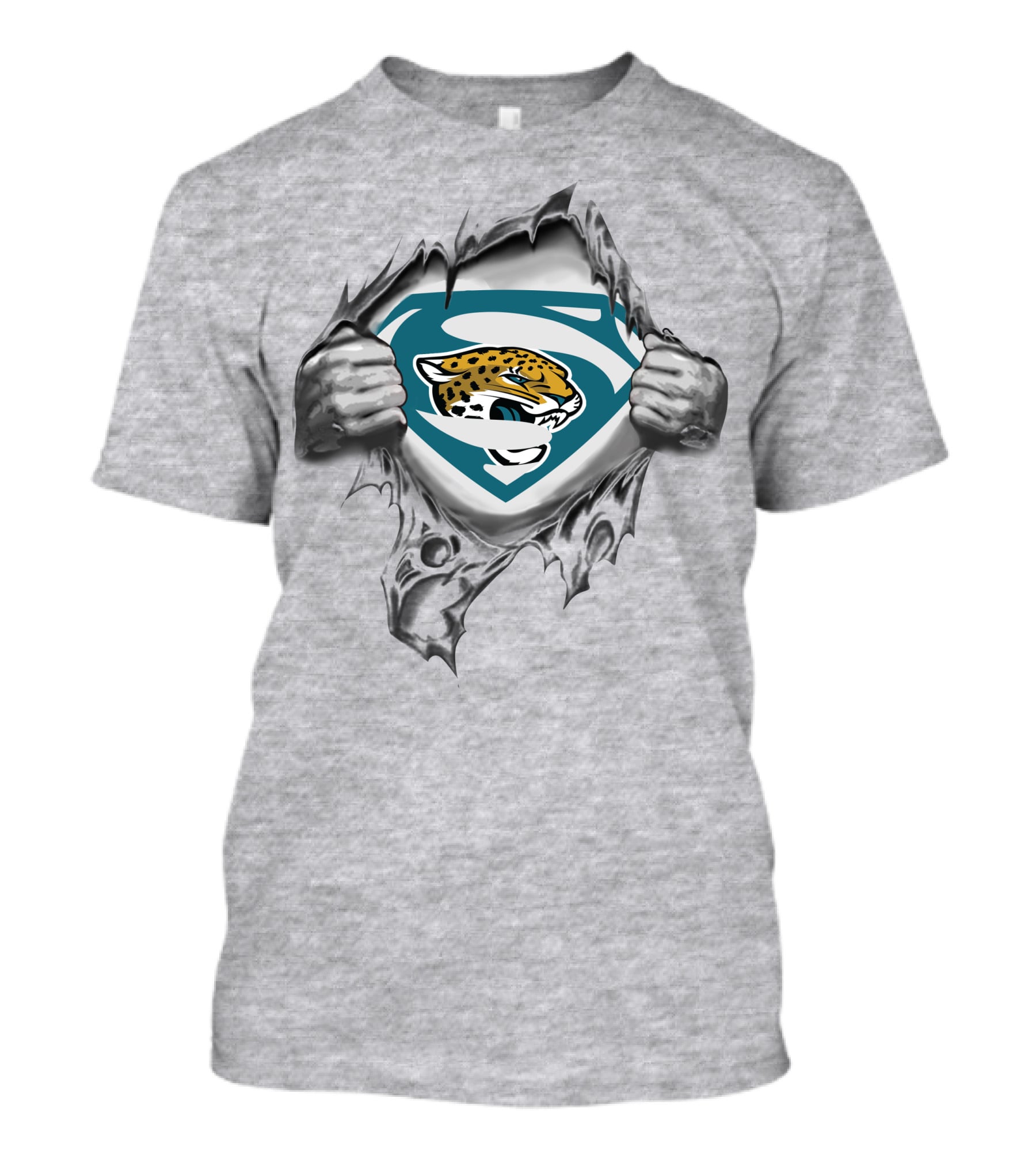 Jacksonville Jaguars Superman Logo Ripped Chest T-Shirt