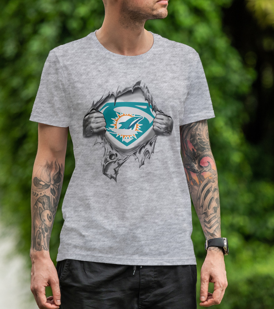 Miami Dolphins Superman Shield Logo Fan T-Shirt