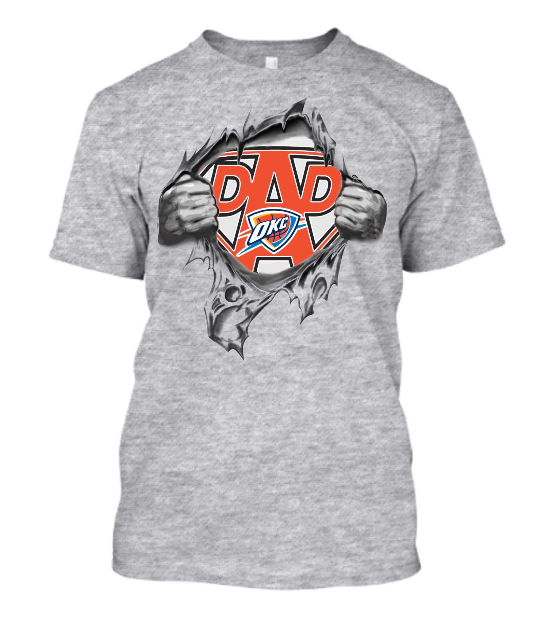 OKC Thunder Dad Superhero Rip T-Shirt