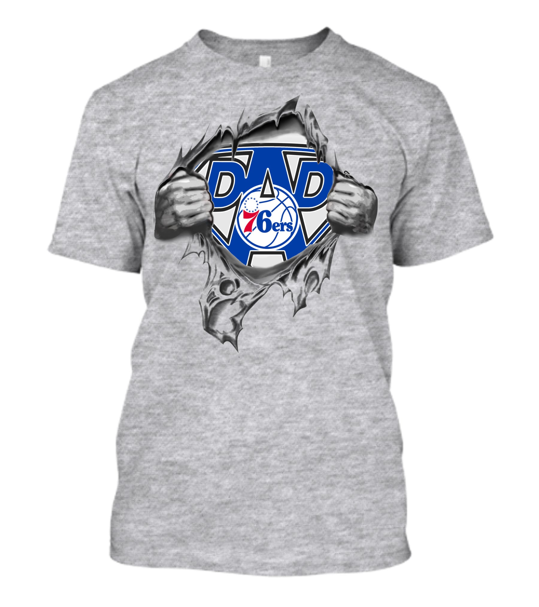 Philadelphia Super Dad 76ers Heroic Reveal T-Shirt