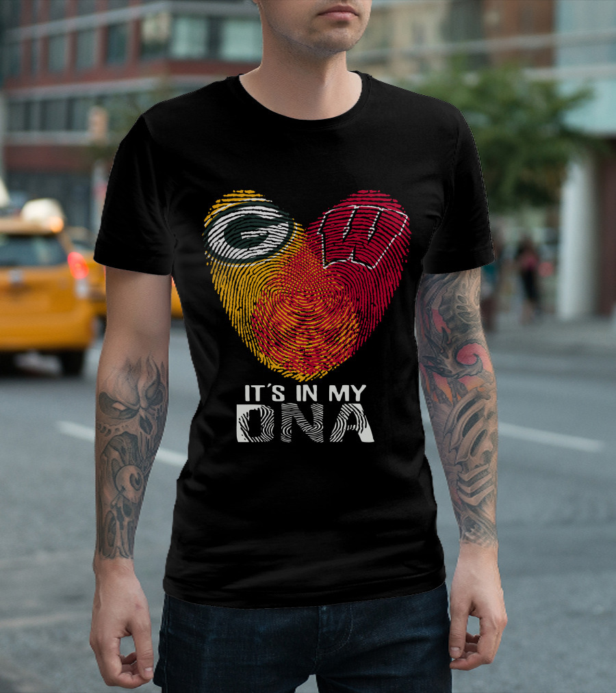 Packers Wisconsin Badgers Fingerprint It's In My DNA T-Shirt