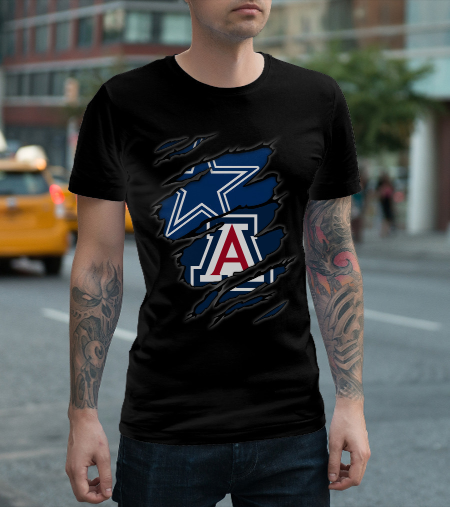 Cowboys Star And Arizona Wildcats A Logo Combination T-Shirt