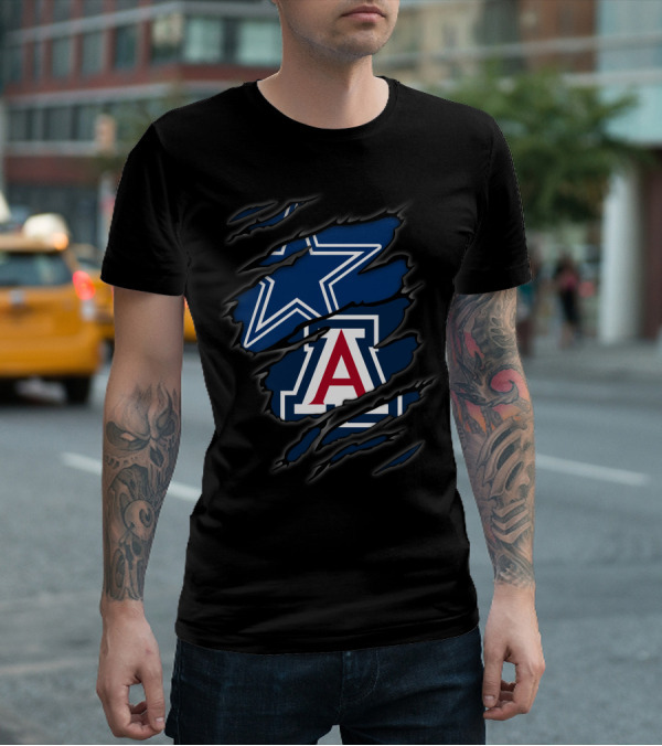 Cowboys Star And Arizona Wildcats A Logo Combination T-Shirt