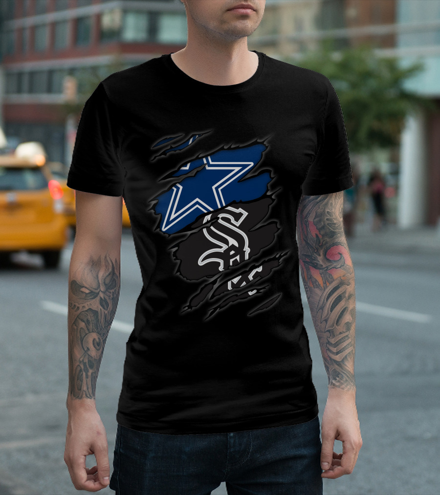 Cowboys Star and Chicago White Sox Logo Fusion T-Shirt