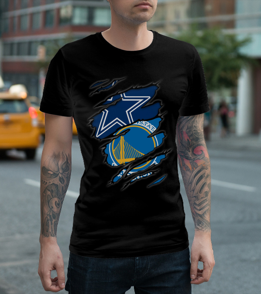 Cowboys Golden State Warriors Star and Bridge T-Shirt