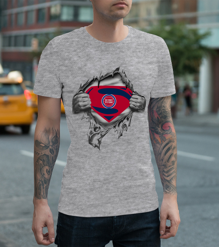 Detroit Pistons Superman Logo Unveiling T-Shirt