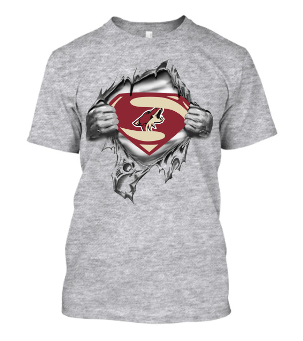 Coyotes Logo Superman Shield Rip T-Shirt