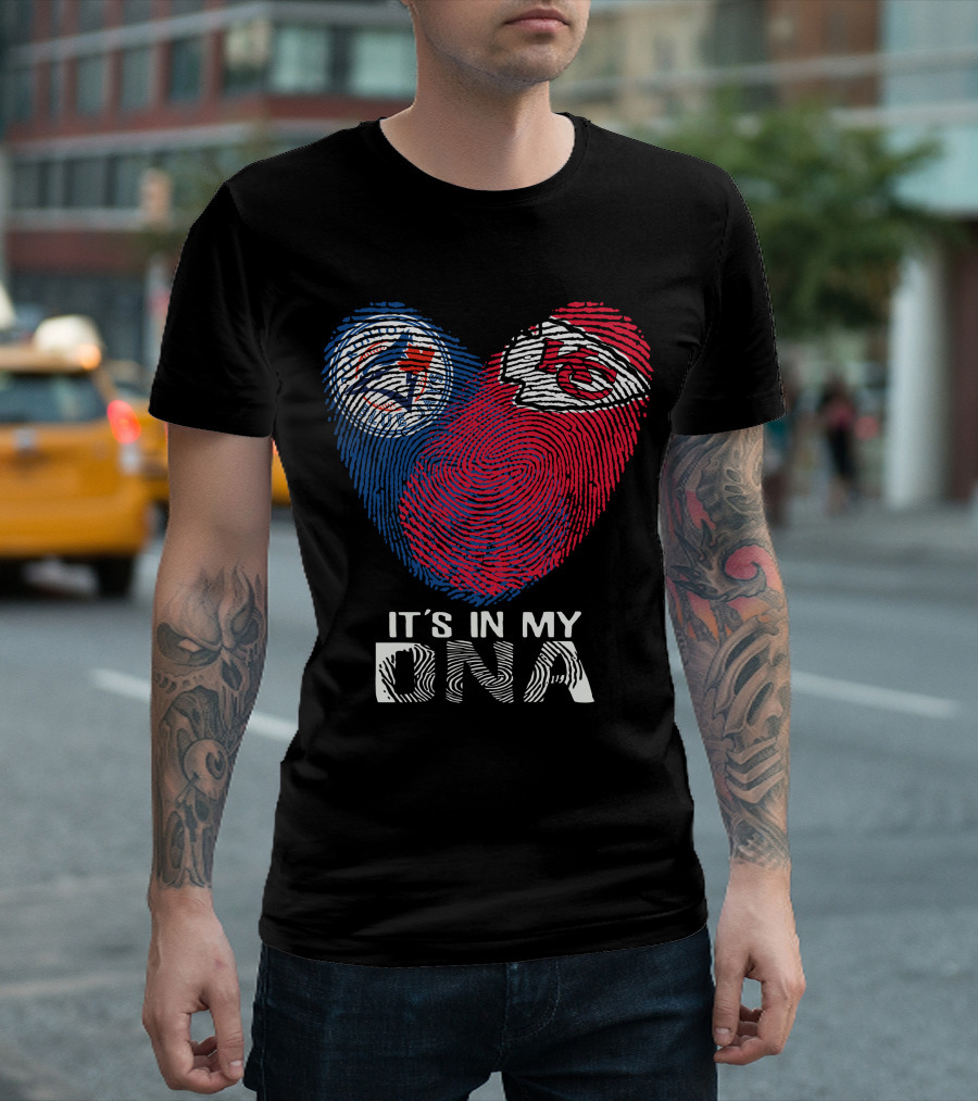 Toronto Blue Jays Chiefs It's In My DNA Fingerprint Heart T-Shirt