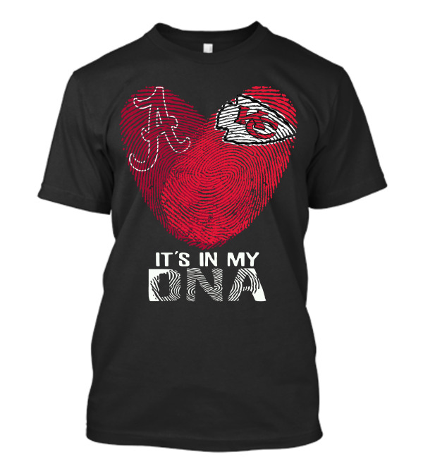 Alabama And Chiefs Heart Fingerprint It's In My Dna T-Shirt