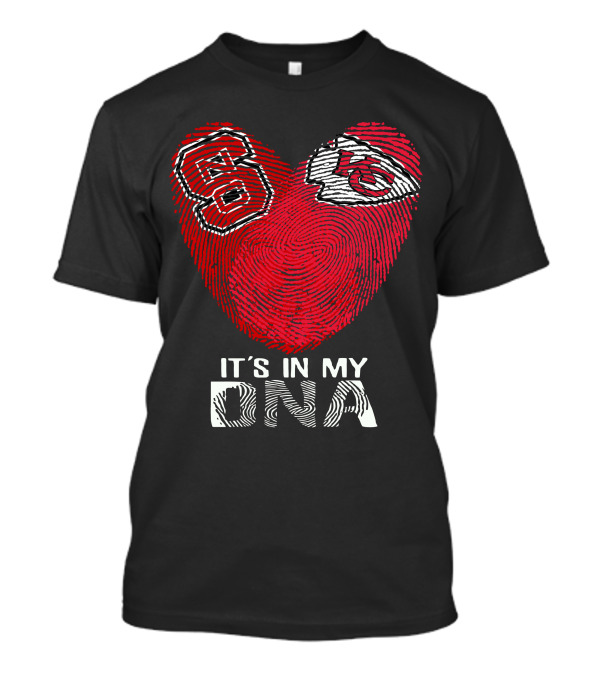 Nc State Chiefs Heart Fingerprint It's In My Dna T-Shirt