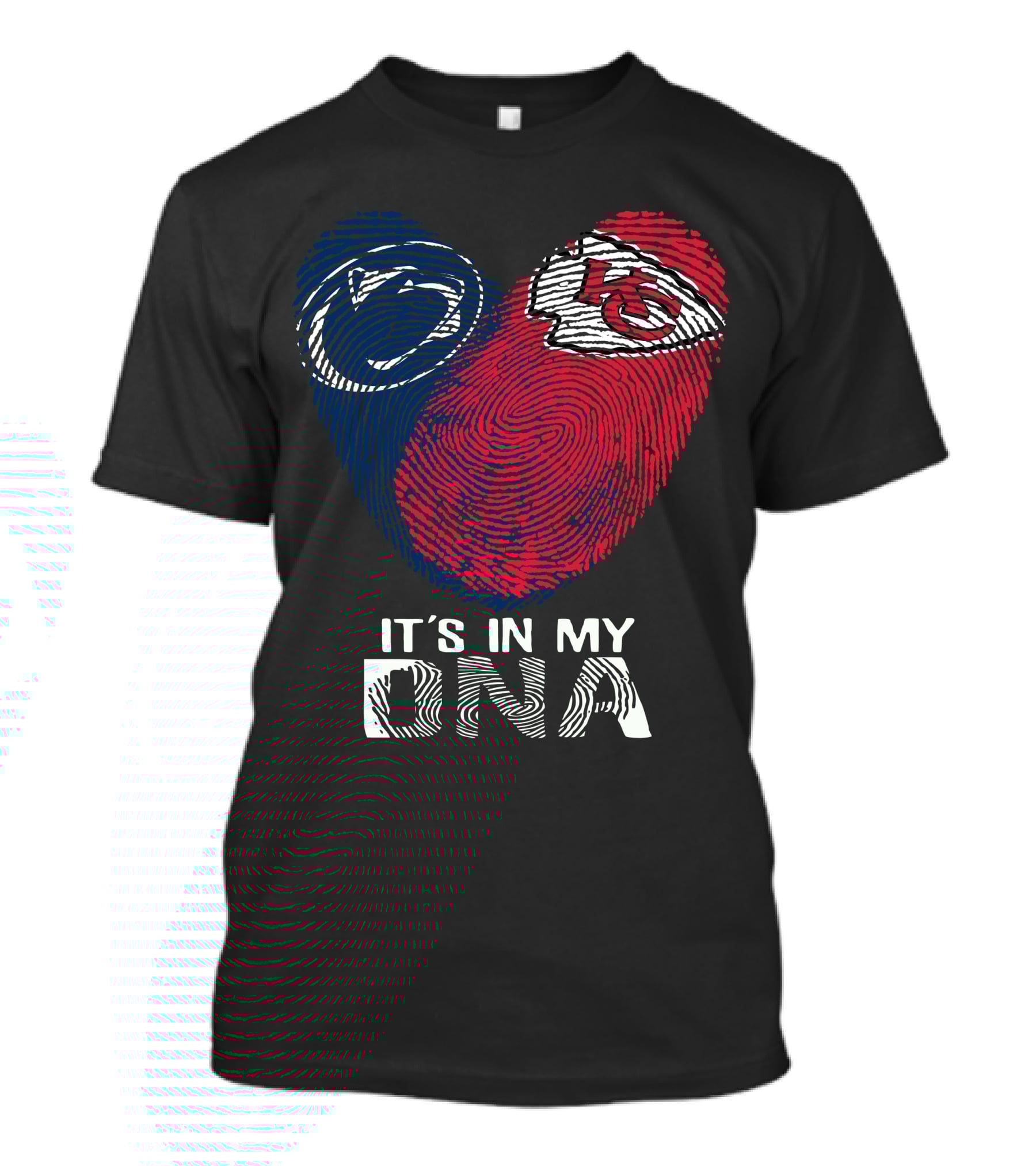 Penn State Nittany Lions Chiefs It's In My Dna Fingerprint Heart T-Shirt
