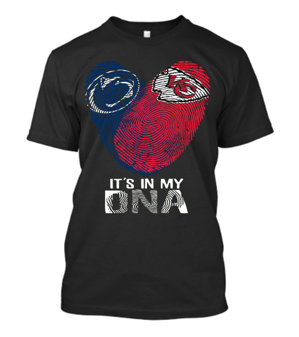 Penn State Nittany Lions Chiefs It's In My Dna Fingerprint Heart T-Shirt