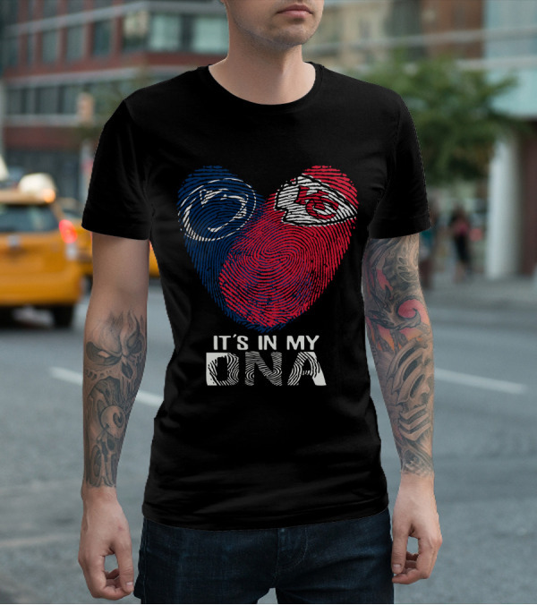 Penn State Nittany Lions Chiefs It's In My Dna Fingerprint Heart T-Shirt