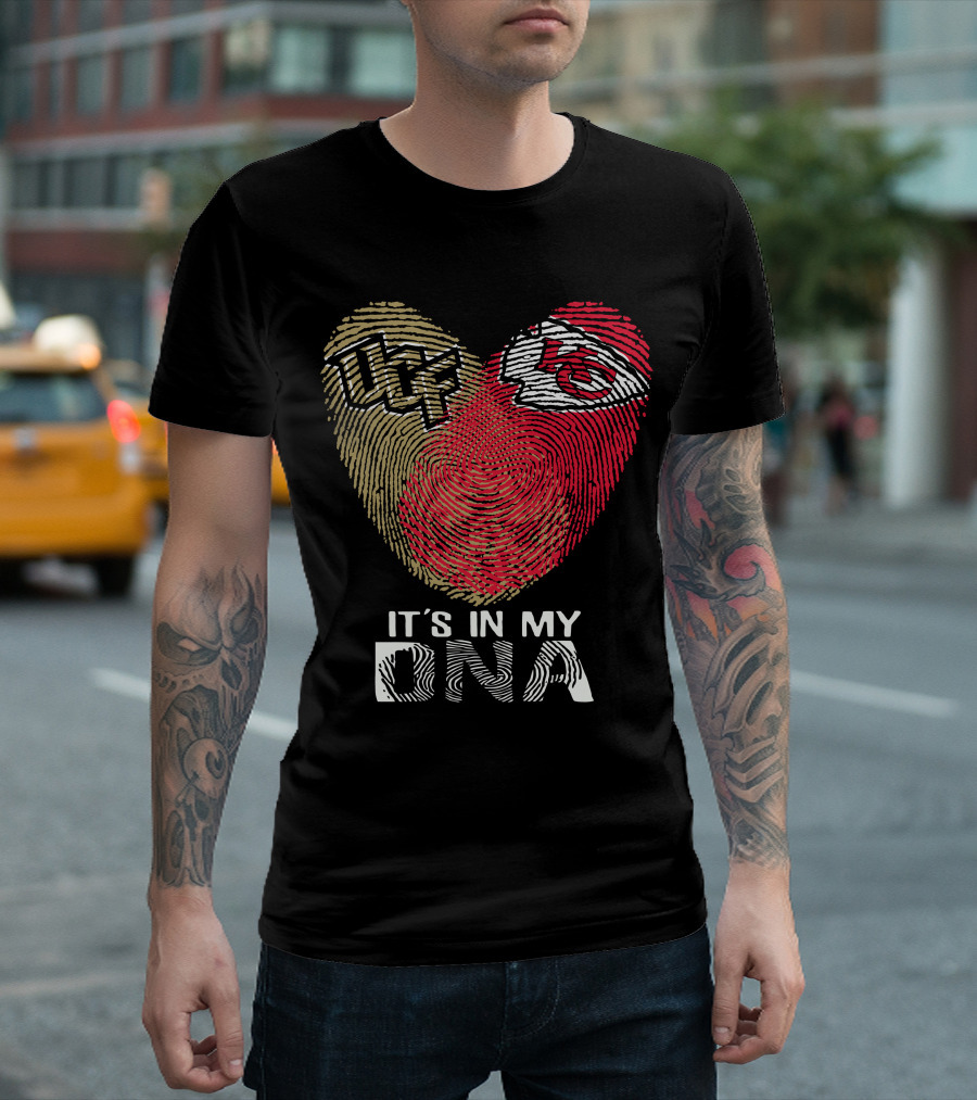 Ucf Knights Chiefs It's In My Dna Fingerprint Heart T-Shirt