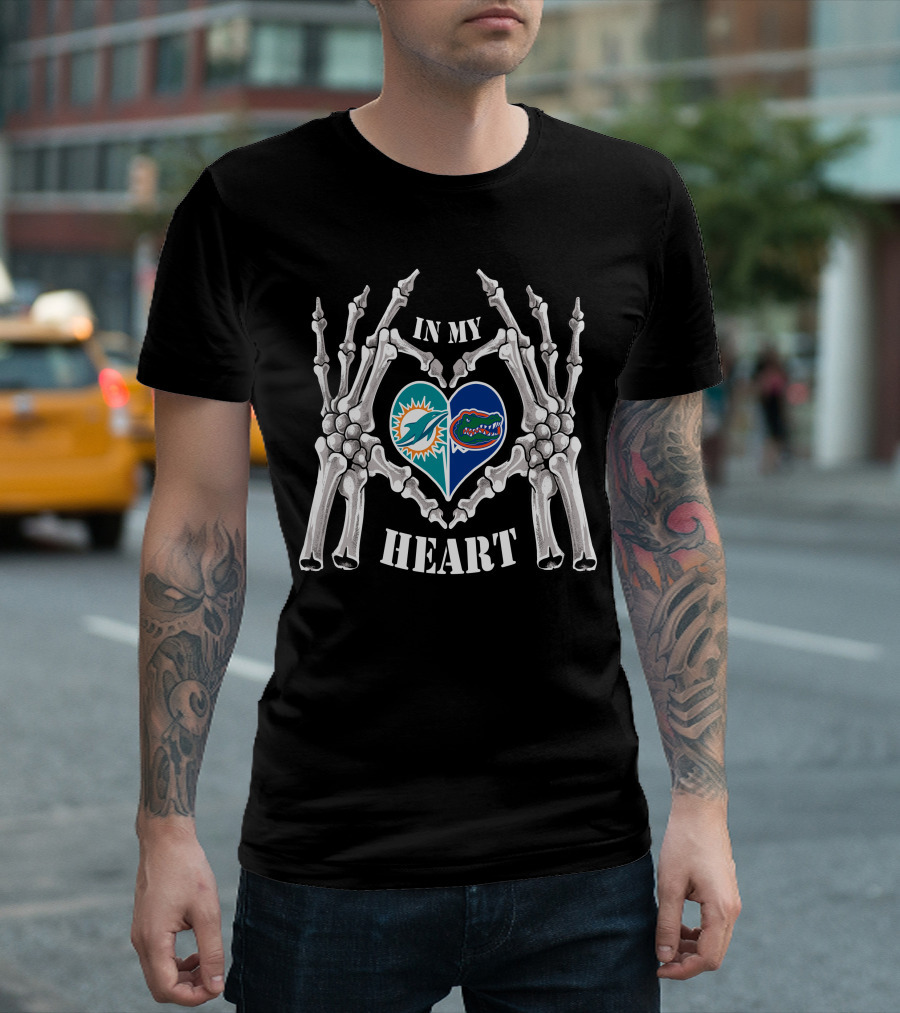 Miami Dolphins Florida Gators In My Heart T-Shirt
