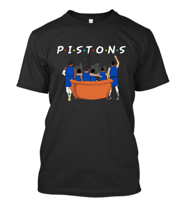 Pistons Detroit Basketball Team Couch City Skyline T-Shirt