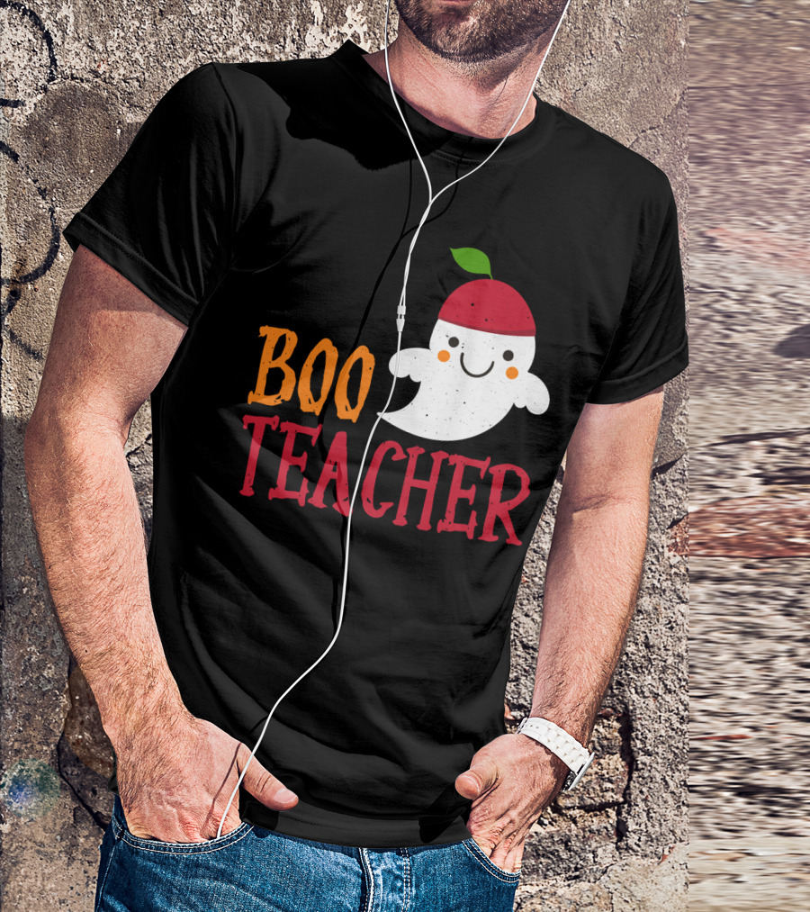 Boo Teacher Ghost Pirate Themed Funny Halloween Costume Teacher T-Shirt