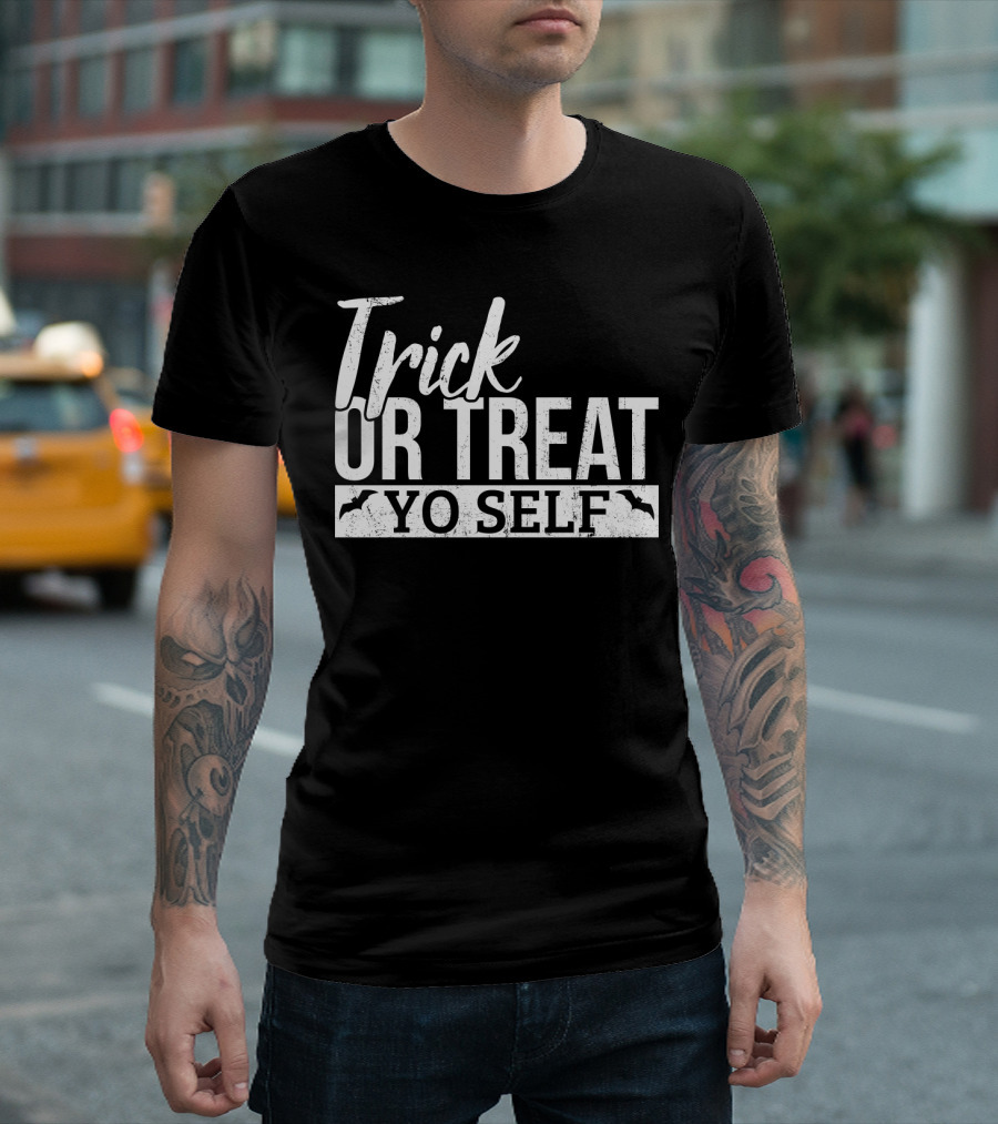 Trick Or Treat Yo Self Halloween Bats T-Shirt