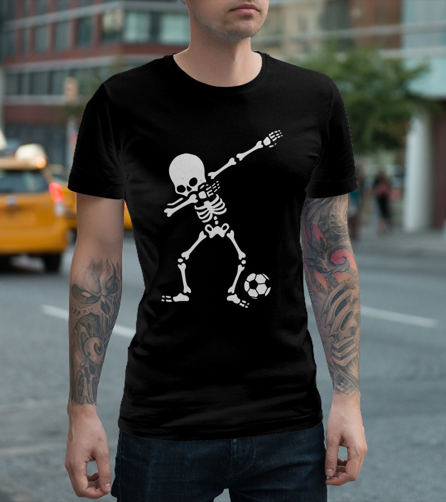 Skeleton Dabbing With Soccer Ball Pose T-Shirt