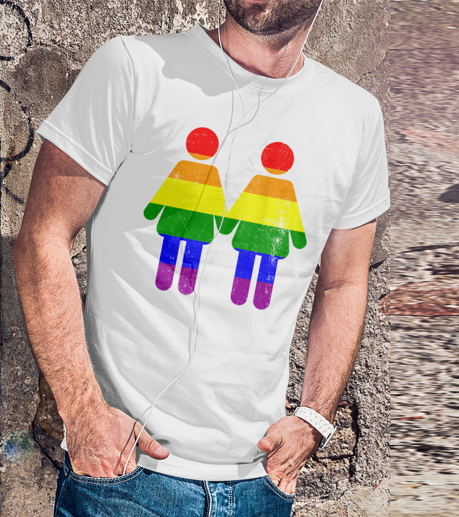 Love Is Love No Matter Lesbian Pride Rainbow Couple T-Shirt