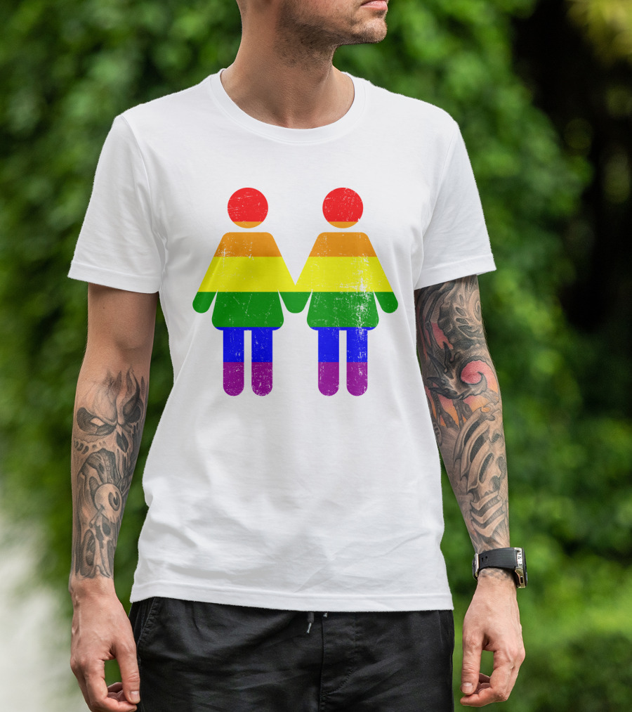 Love Is Love No Matter Lesbian Pride Rainbow Couple T-Shirt
