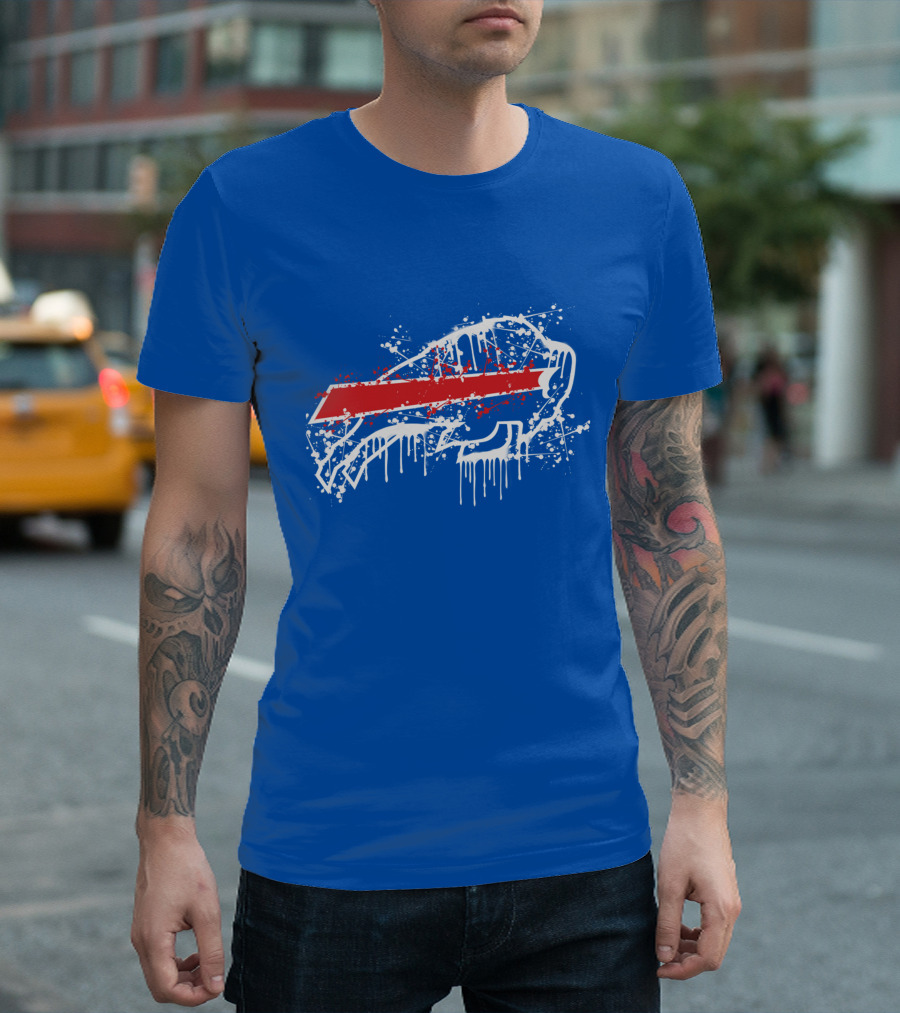 Buffalo Bills Paint Drip Splatter T-Shirt