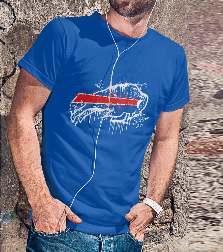 Buffalo Bills Paint Drip Splatter T-Shirt