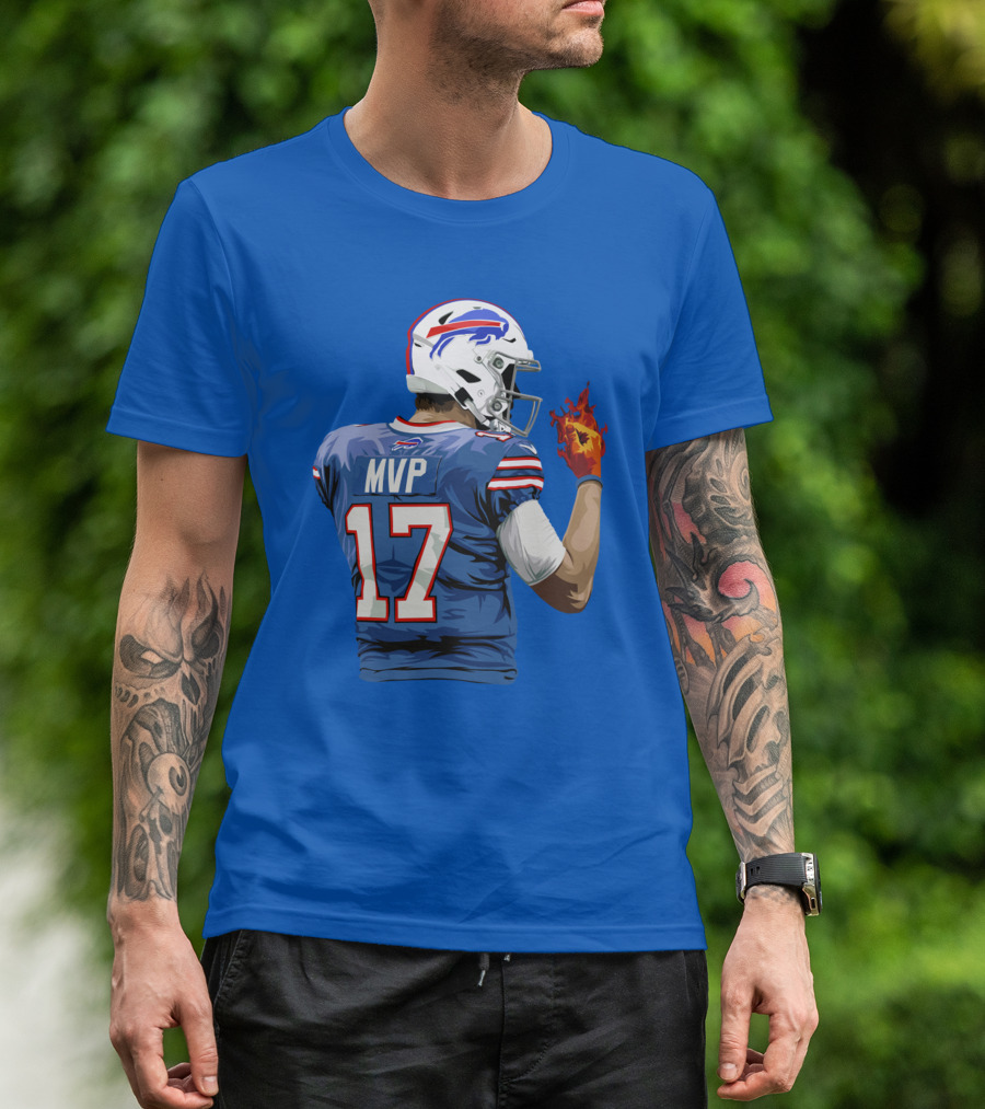 MVP 17 Josh Allen Hot Hand Buffalo Bills T-Shirt