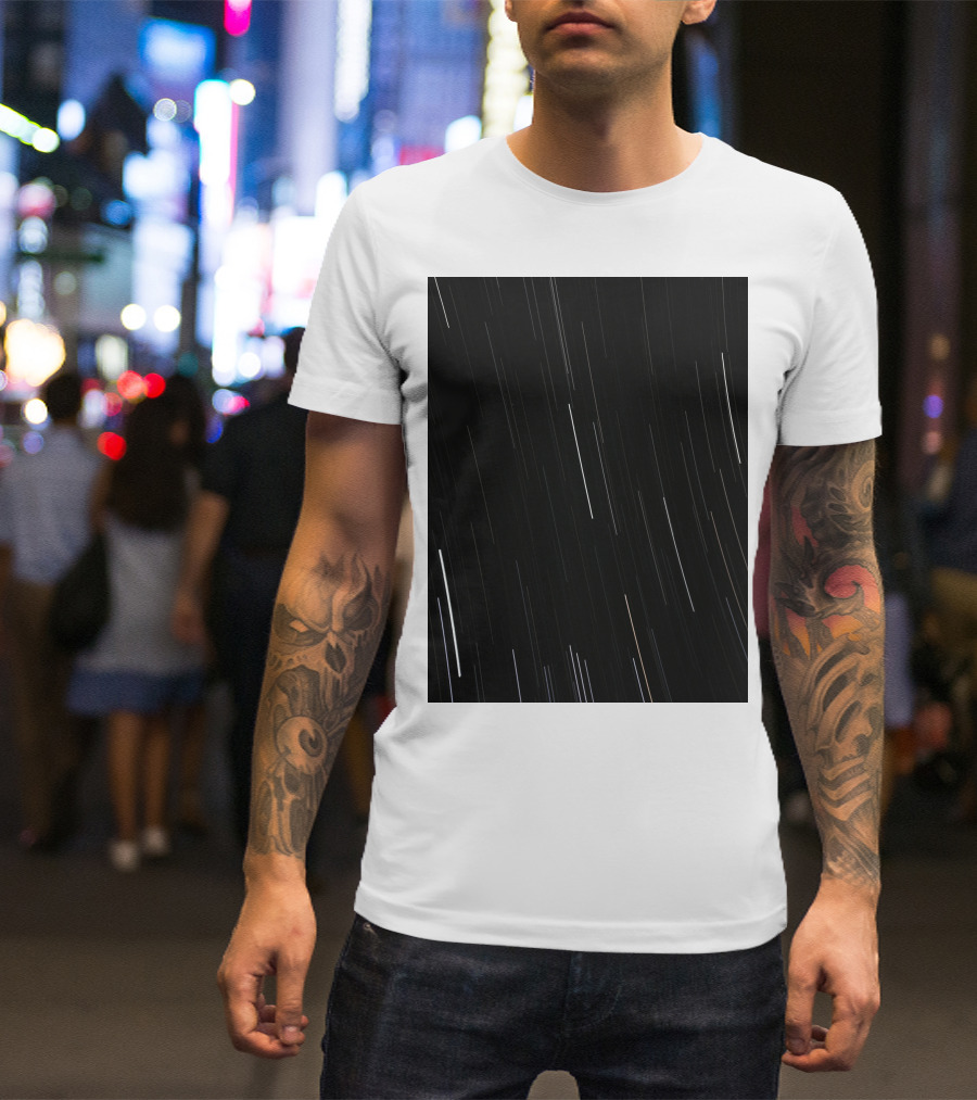 Back To Basics Scratch Night Sky Stripes T-Shirt