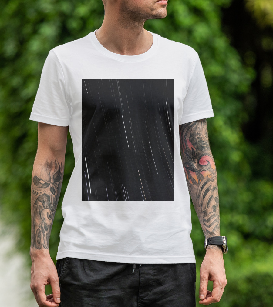 Back To Basics Scratch Night Sky Stripes T-Shirt