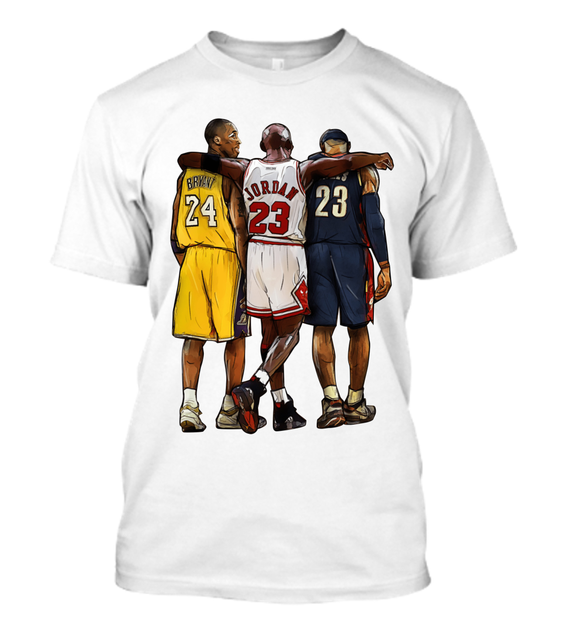 Kobe Bryant Michael Jordan 23 Lebron James 24 23 23 Lakers Bulls Cavaliers T-Shirt