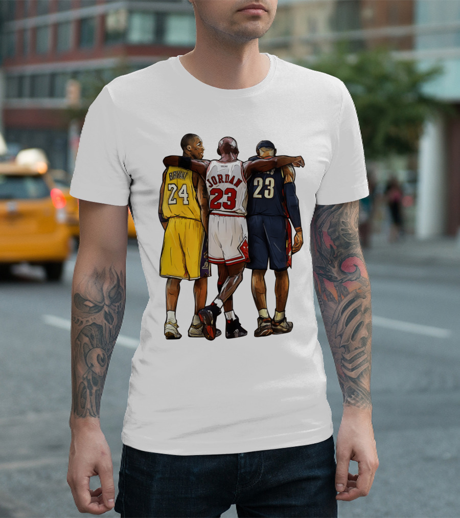 Kobe Bryant Michael Jordan 23 Lebron James 24 23 23 Lakers Bulls Cavaliers T-Shirt