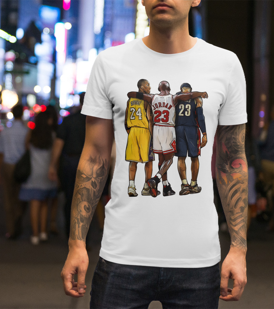 Kobe Bryant Michael Jordan 23 Lebron James 24 23 23 Lakers Bulls Cavaliers T-Shirt