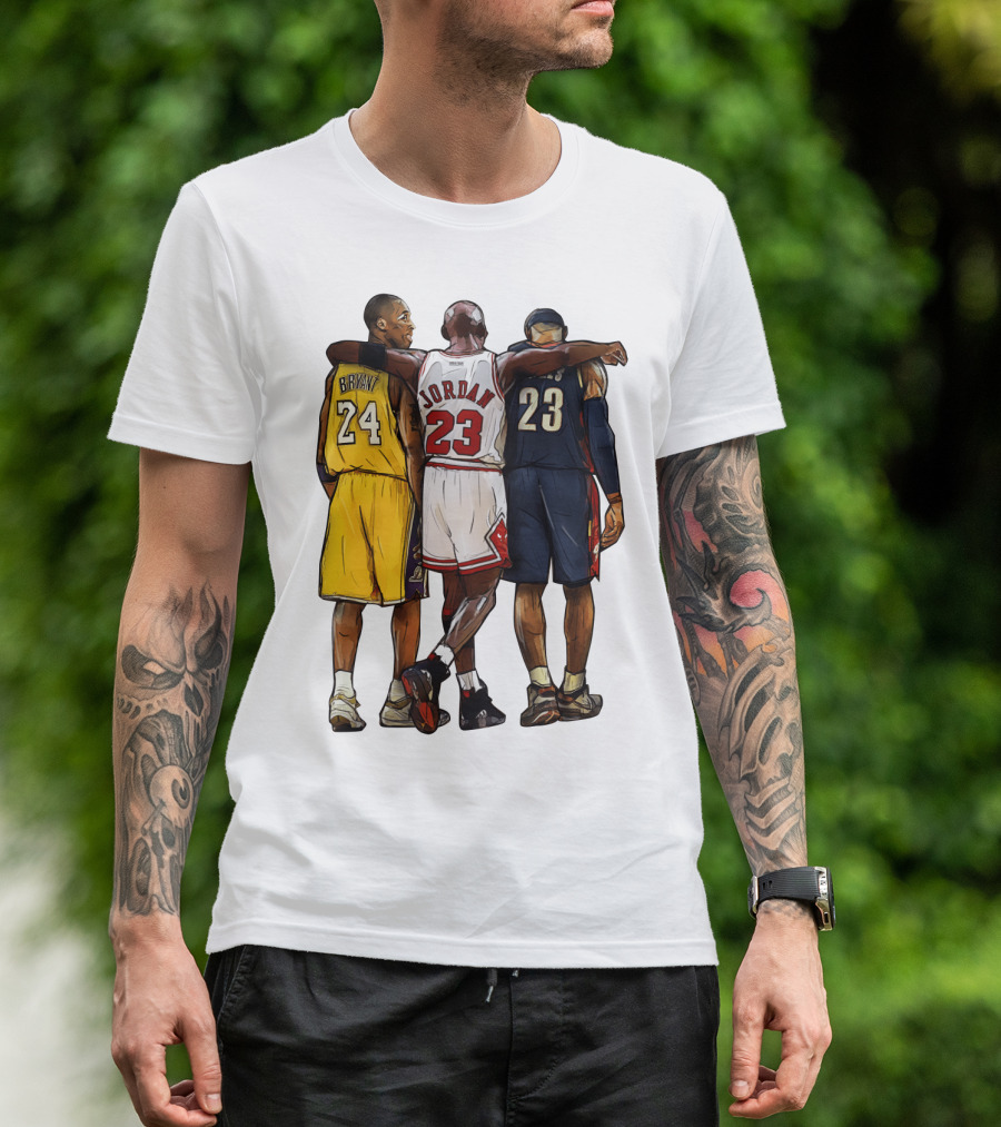Kobe Bryant Michael Jordan 23 Lebron James 24 23 23 Lakers Bulls Cavaliers T-Shirt