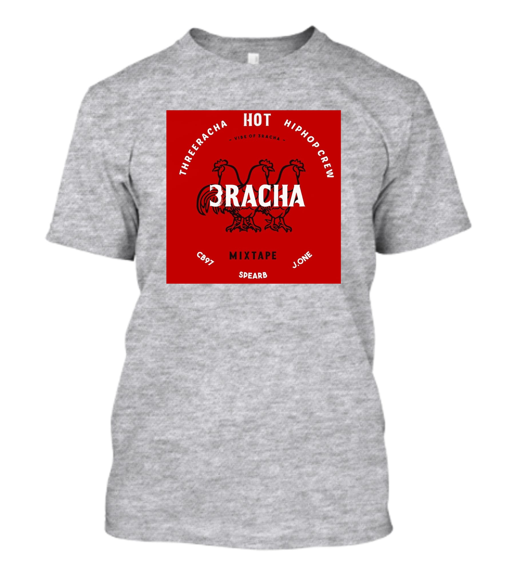 Three Racha Hot Hip Hop Crew Mixtape 3racha Vibe Of 3racha CB97 Spearb J.One T-Shirt