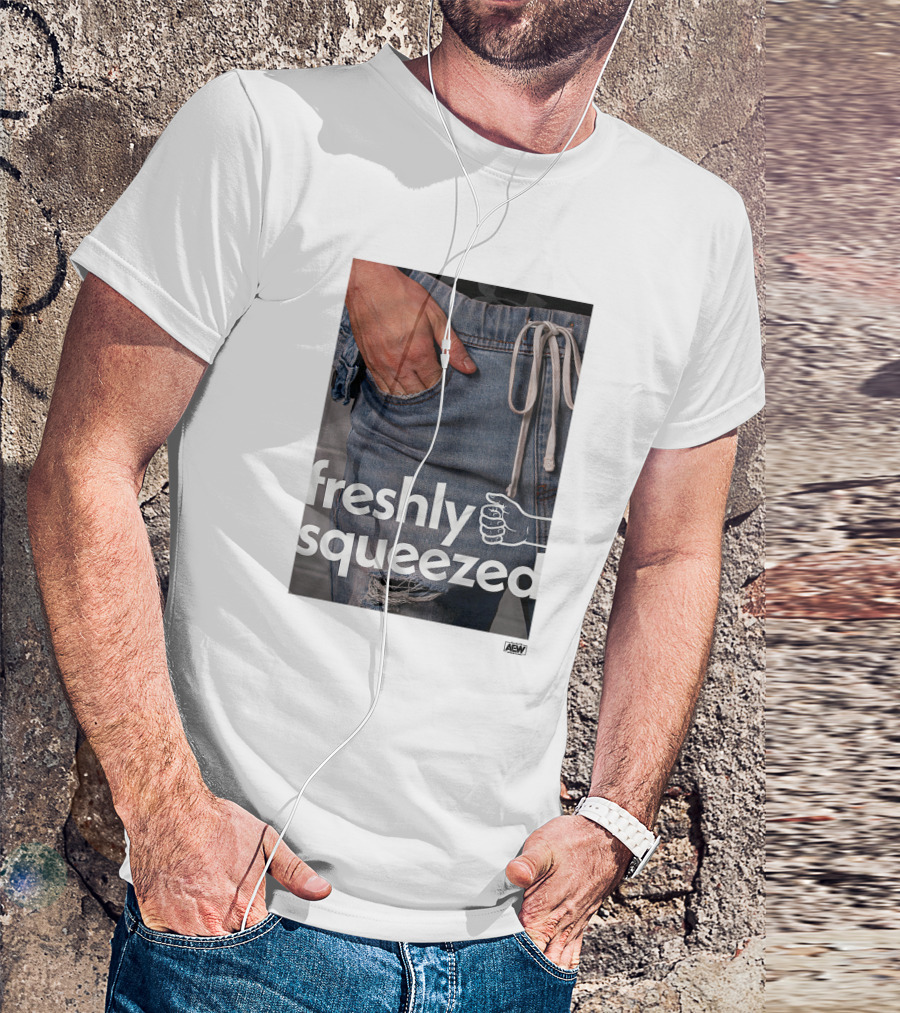 Aew Freshly Squeezed Orange Cassidy Pocket Kris Statlander T-Shirt