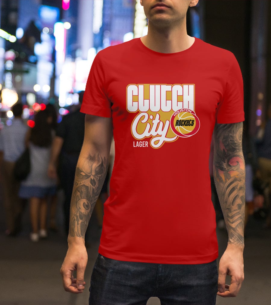 Houston Rockets Clutch City Lager Basketball Vernon Maxwell T-Shirt