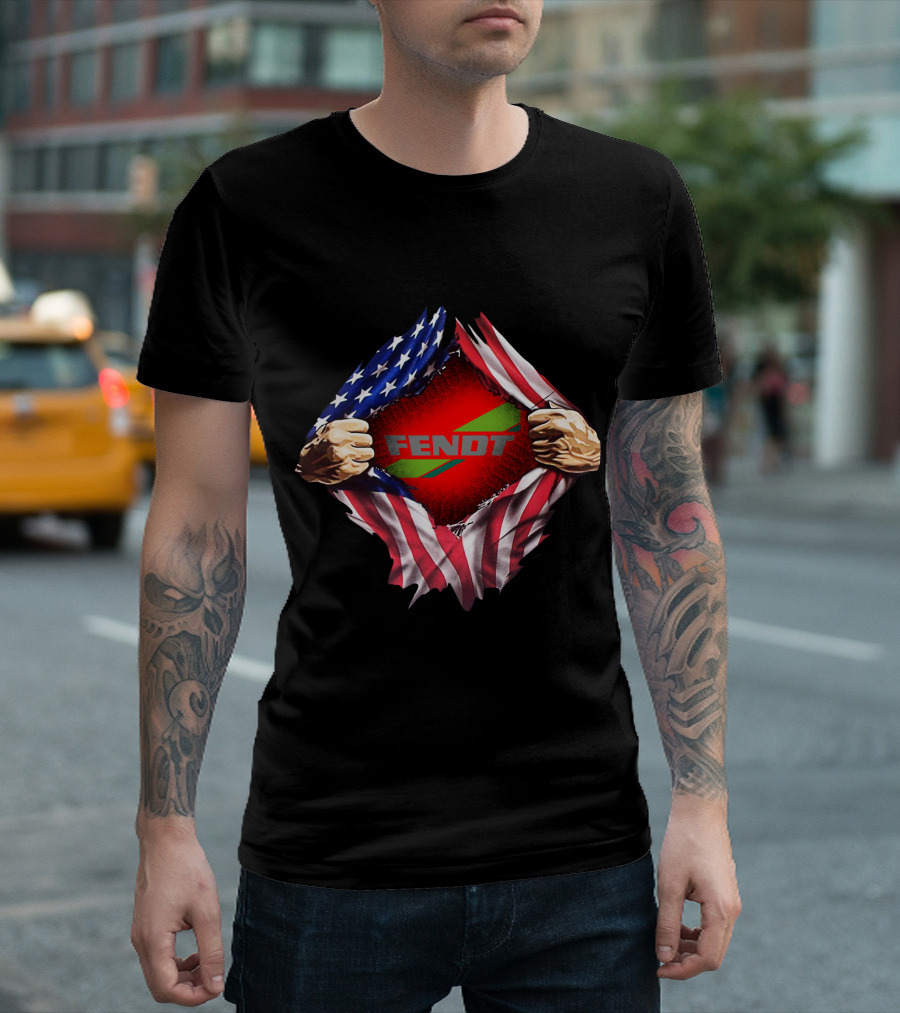 Fendt USA Flag Ripped Reveal T-Shirt