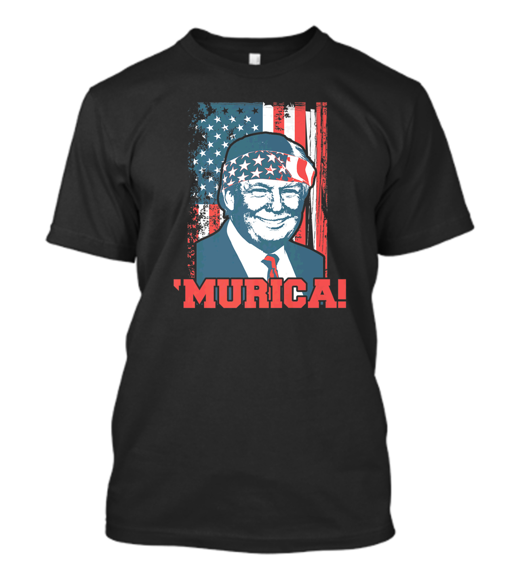 President Donald Trump 'Murica Patriotic USA Flag Bandana T-Shirt