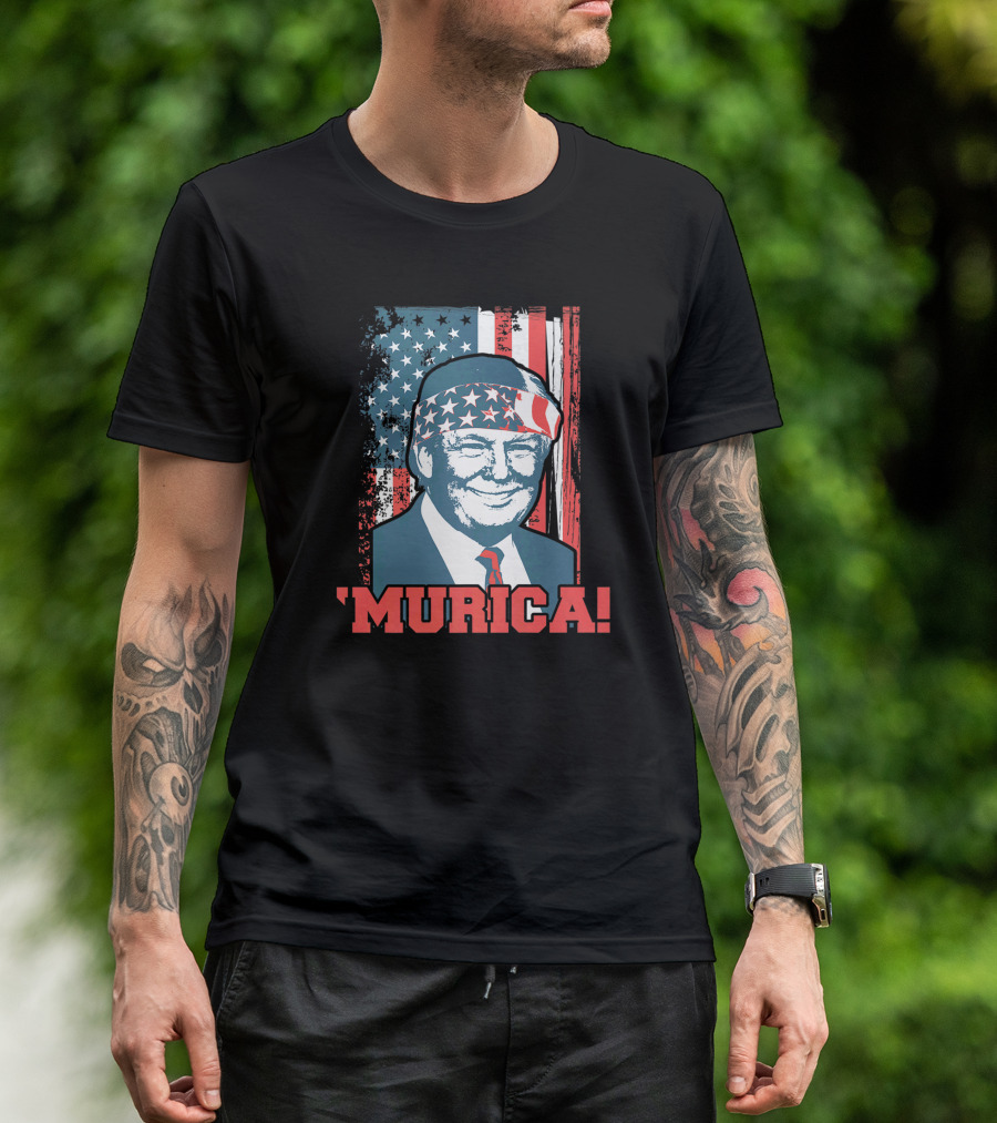 President Donald Trump 'Murica Patriotic USA Flag Bandana T-Shirt