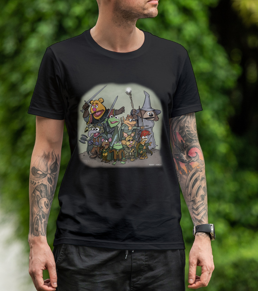 Fellowship Of The Muppets By Kenny Durkin Fantasy Crossover T-Shirt